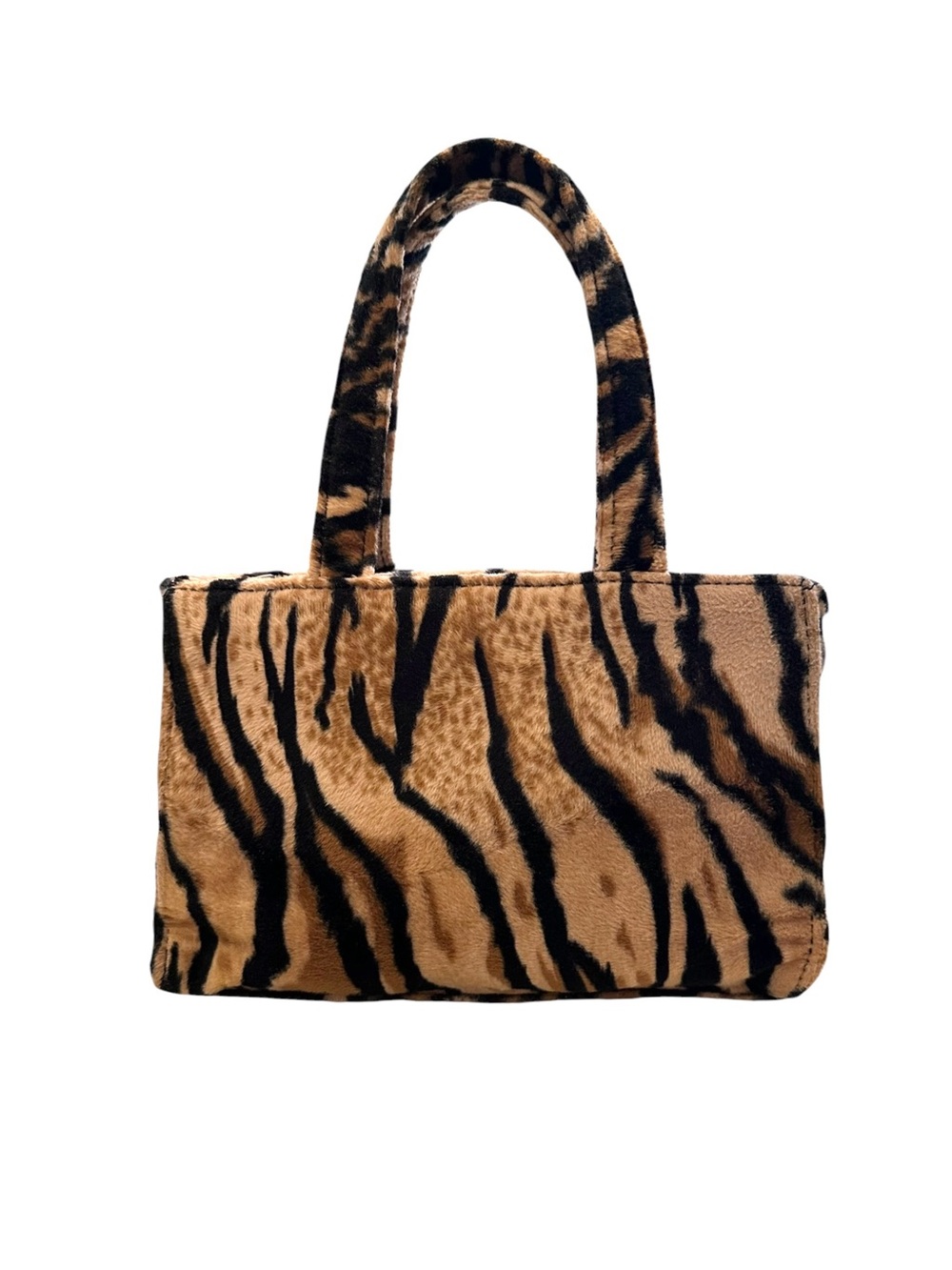 Vintage 90s Y2K Faux Fur Tiger Print Purse